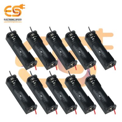 AA 1 cell battery holder hard plastic case with wire pack of 100 (1 x 1.5V = 1.5Volt)